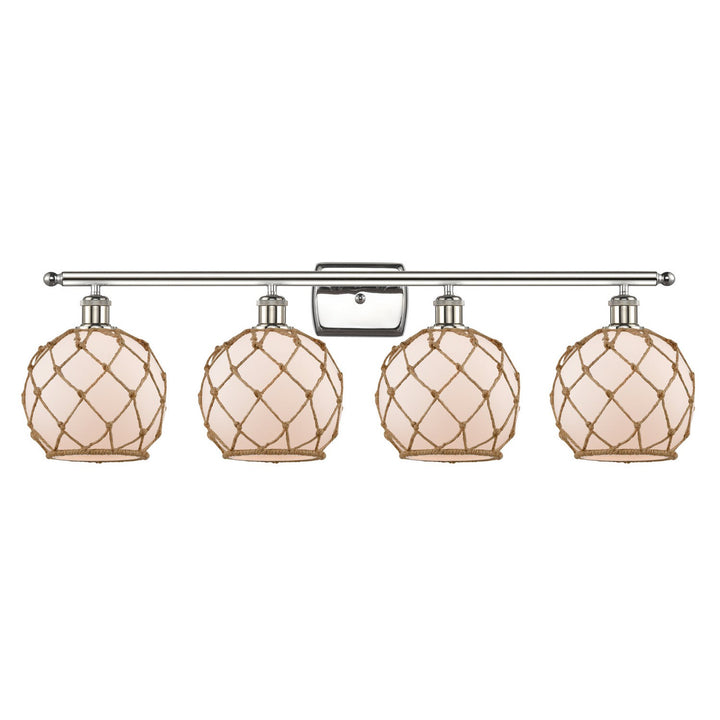 Innovations Ballston 516-4W-PN-G121-8RB-LED Bath Vanity Light 36 in. wide - Polished Nickel