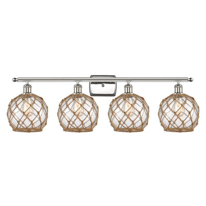 Innovations Ballston 516-4W-PN-G122-8RB Bath Vanity Light 36 in. wide - Polished Nickel