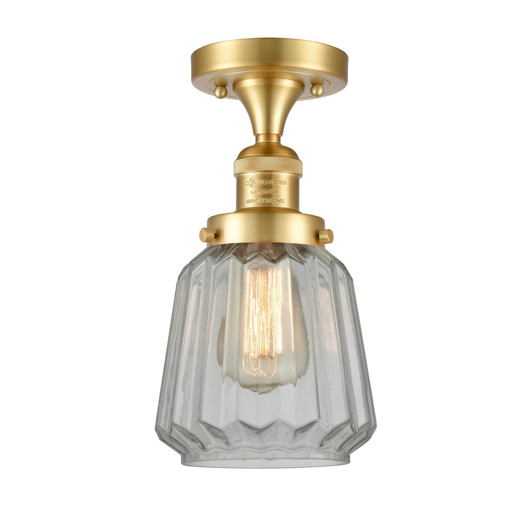 Innovations Franklin Restoration 517-1CH-SG-G142-LED Ceiling Light - Satin Gold