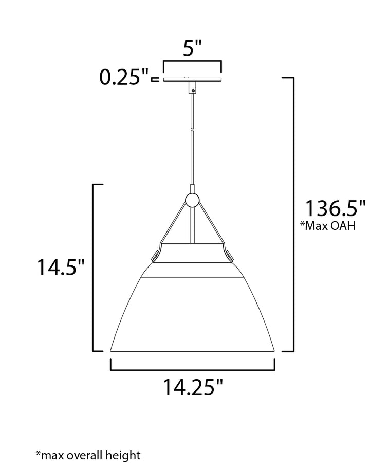 Maxim Nordic 11356BKBP Pendant Light - Black / Brushed Platinum