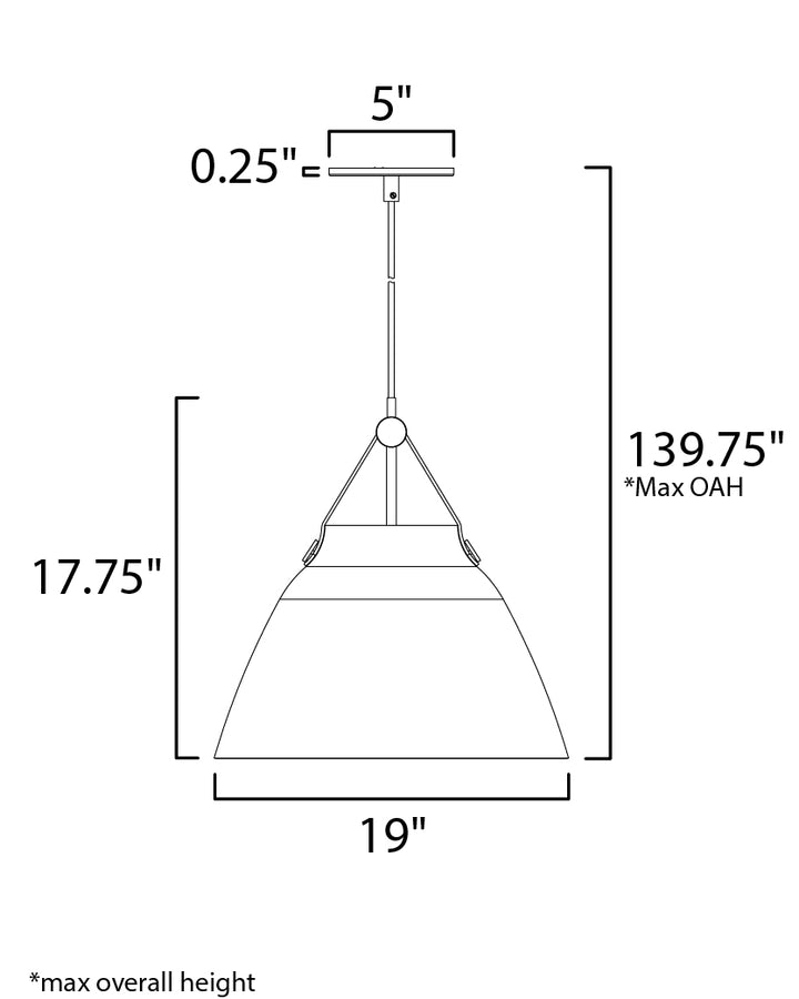 Maxim Nordic 11358TNWT Pendant Light - Tan Leather / White
