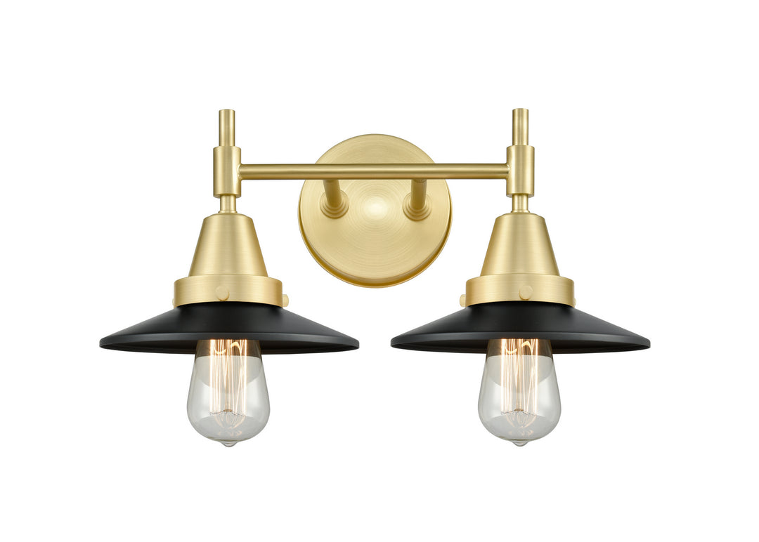 Innovations 447-2W-SB-M6-BK Bath Vanity Light 17 in. wide - Satin Brass