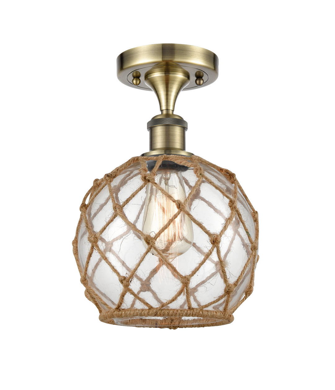 Innovations Ballston 516-1C-AB-G122-8RB Ceiling Light - Antique Brass