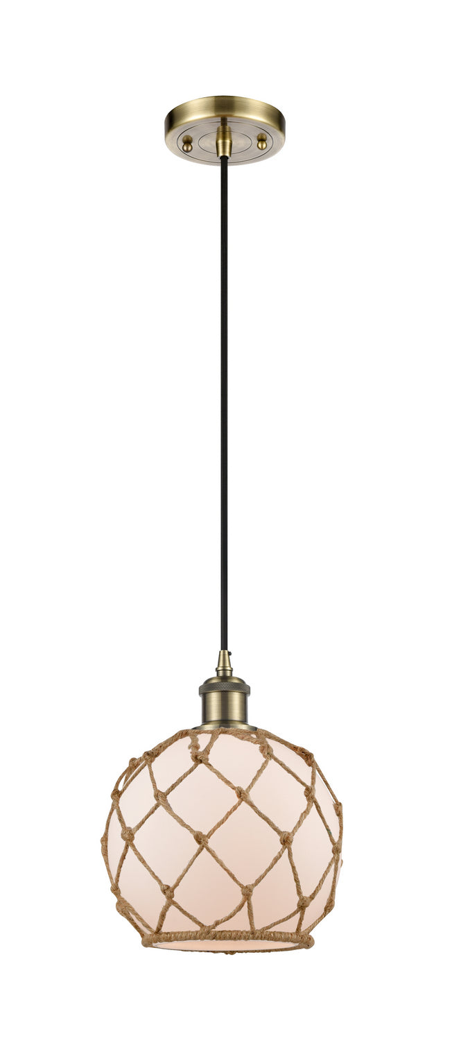 Innovations Ballston 516-1P-AB-G121-8RB Pendant Light - Antique Brass