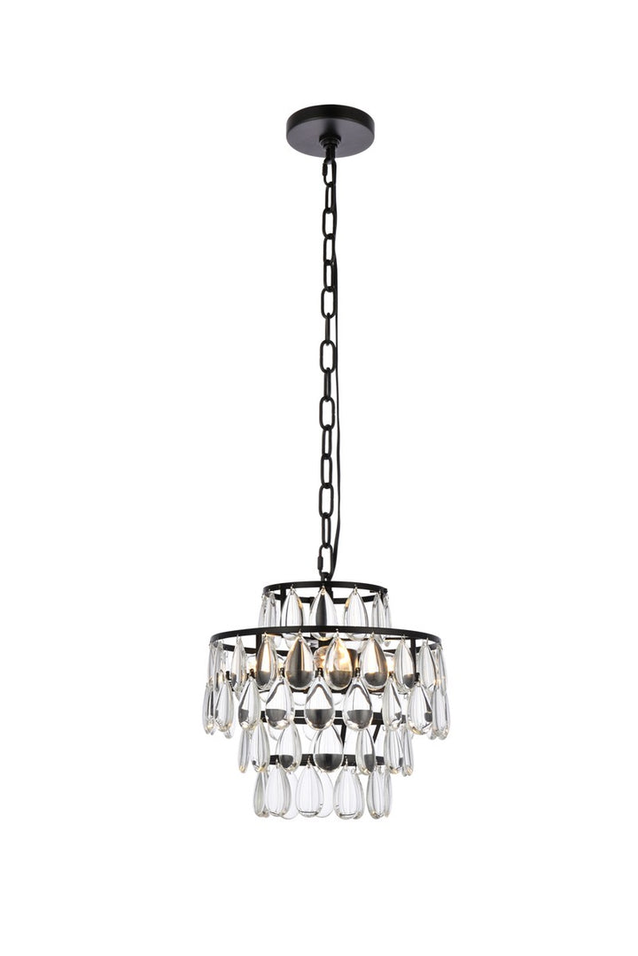 Elegant Mila 1102D12BK Chandelier Light - Black