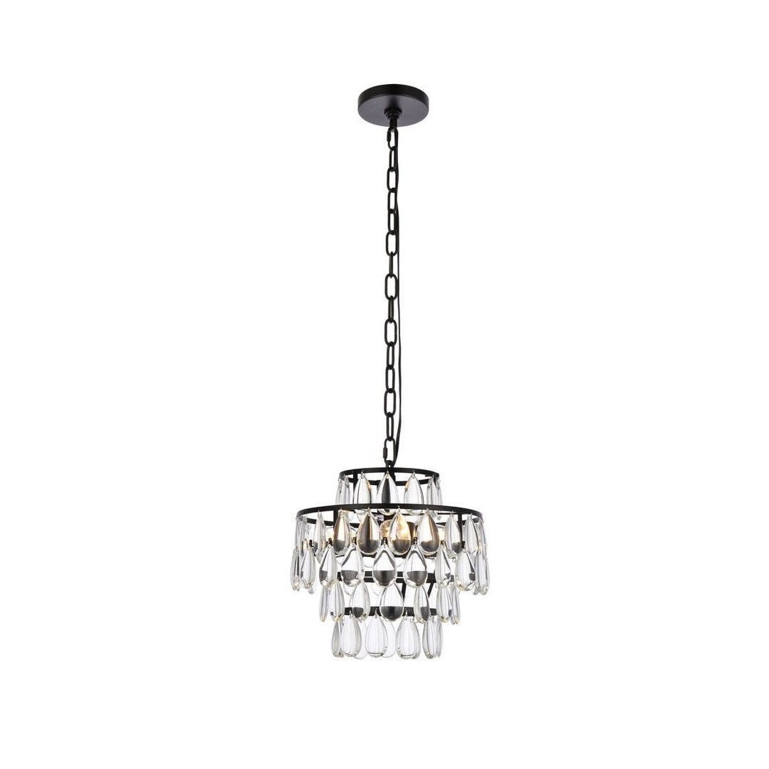 Elegant Mila 1102D12BK Chandelier Light - Black