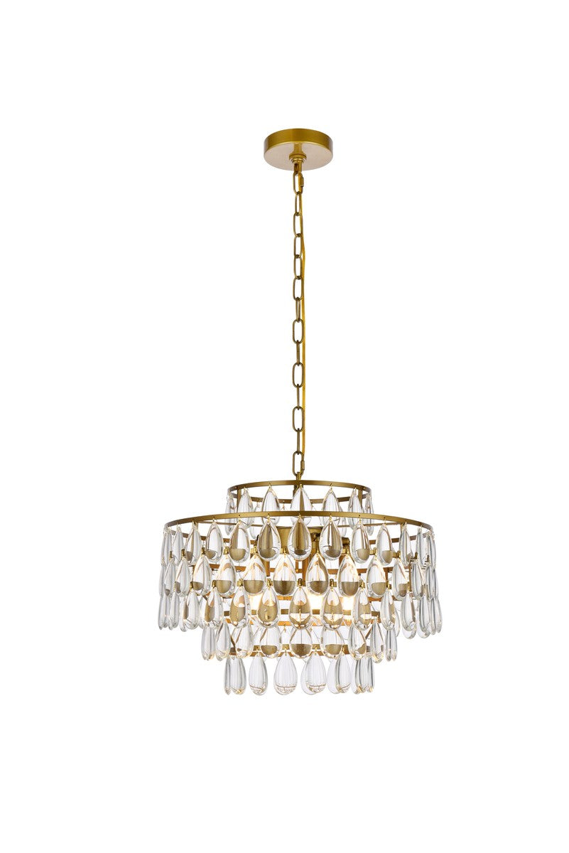 Elegant Mila 1102D18BR Chandelier Light - Brass