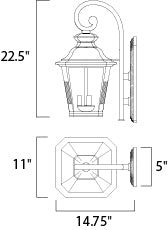 Maxim Lighting 1137CLBZ  Knoxville Outdoor Bronze