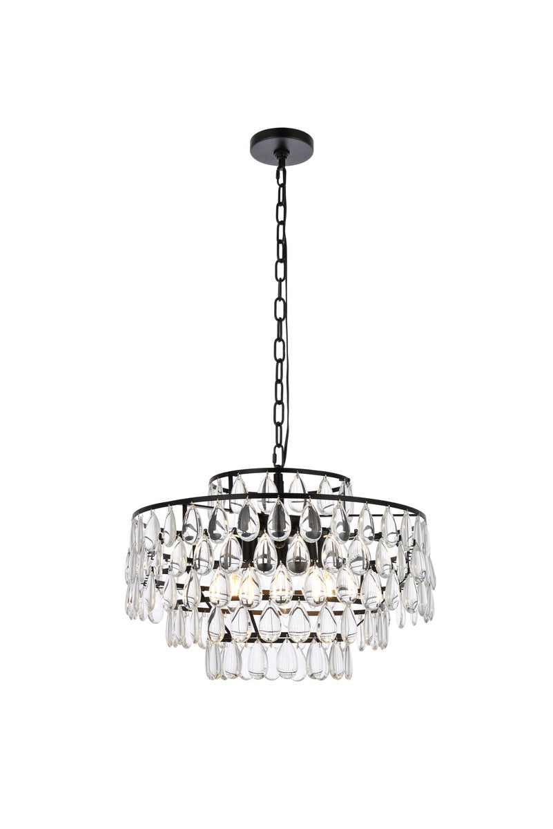 Elegant Mila 1102D20BK Chandelier Light - Black