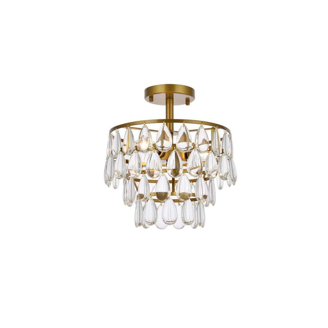 Elegant Mila 1103F12BR Ceiling Light - Brass