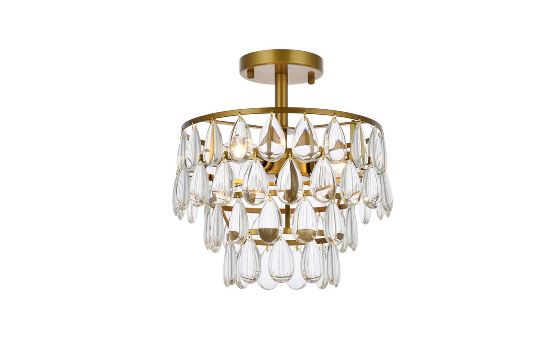 Elegant Mila 1103F12BR Ceiling Light - Brass