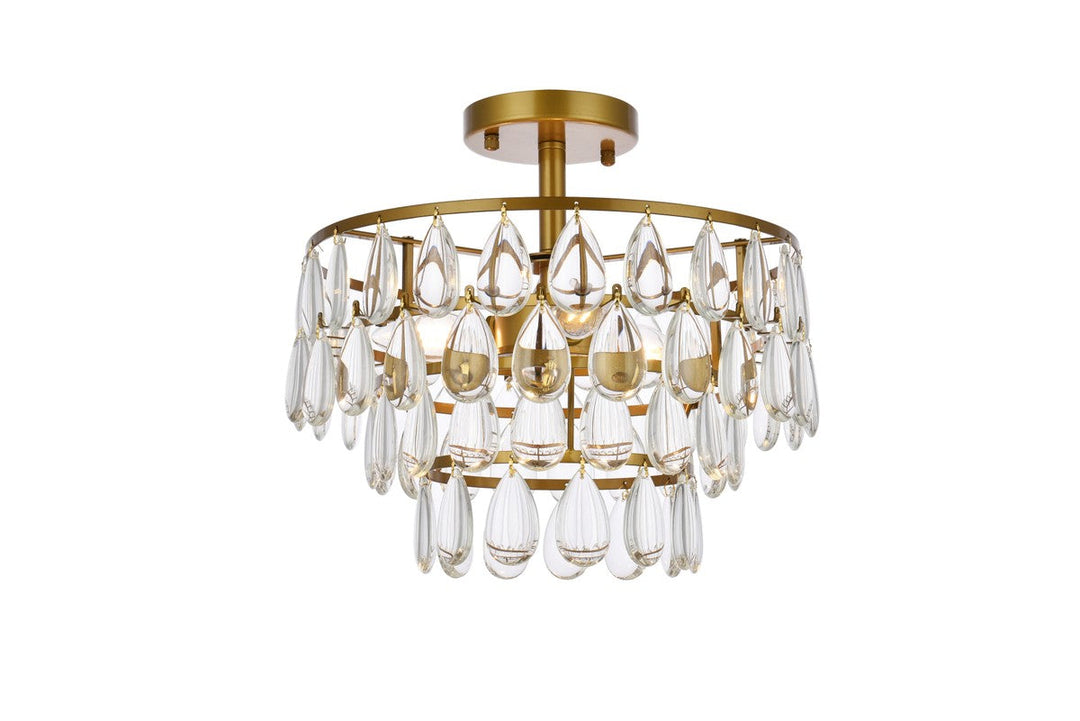 Elegant Mila 1103F14BR Ceiling Light - Brass