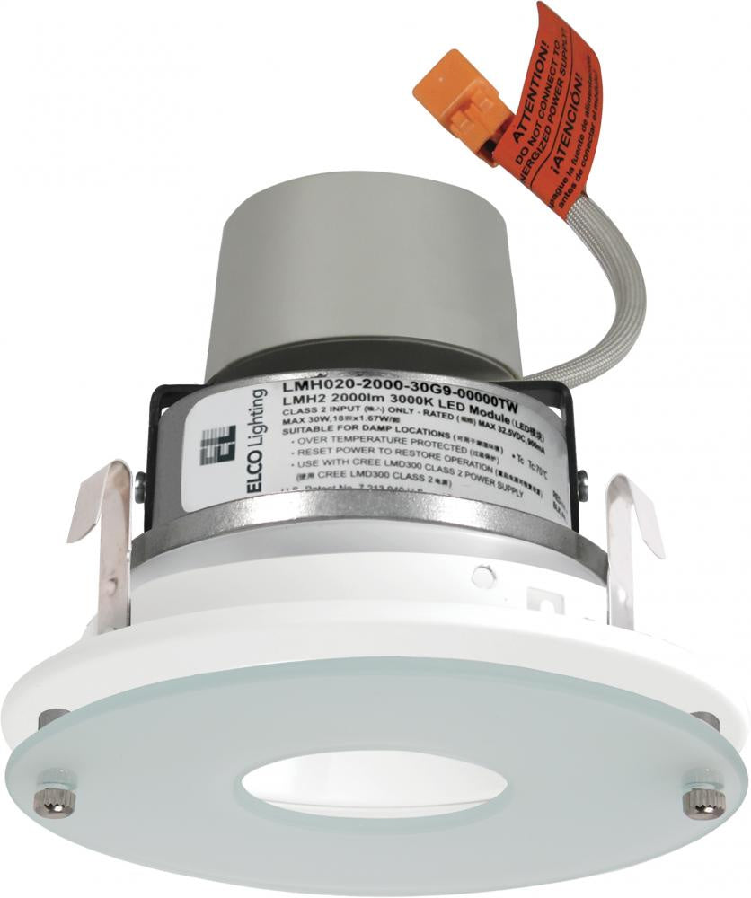 Elco Lighting E412R0827W  Led Module & Driver With Drop Glass Trim Recessed Light White