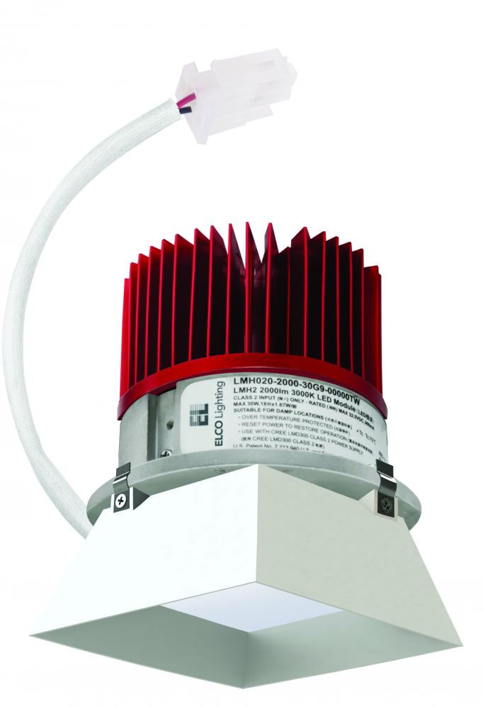 Elco Lighting E444C0827W  4`` Sqr Trimless Rflctr Engin 850Lmn 27K Recessed Light White