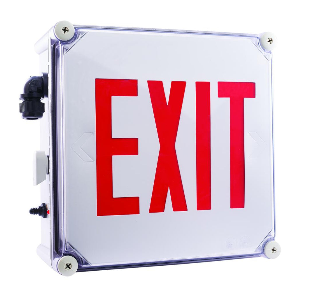 Elco Lighting EE21RW  Weatherproof Led Exit Sign Utility Light White