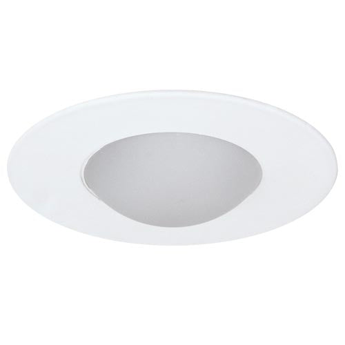 Elco Lighting EL1416W  Shower Trim With Drop Frosted Lens Recessed Light White
