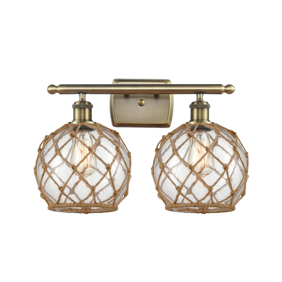 Innovations Ballston 516-2W-AB-G122-8RB-LED Bath Vanity Light 16 in. wide - Antique Brass