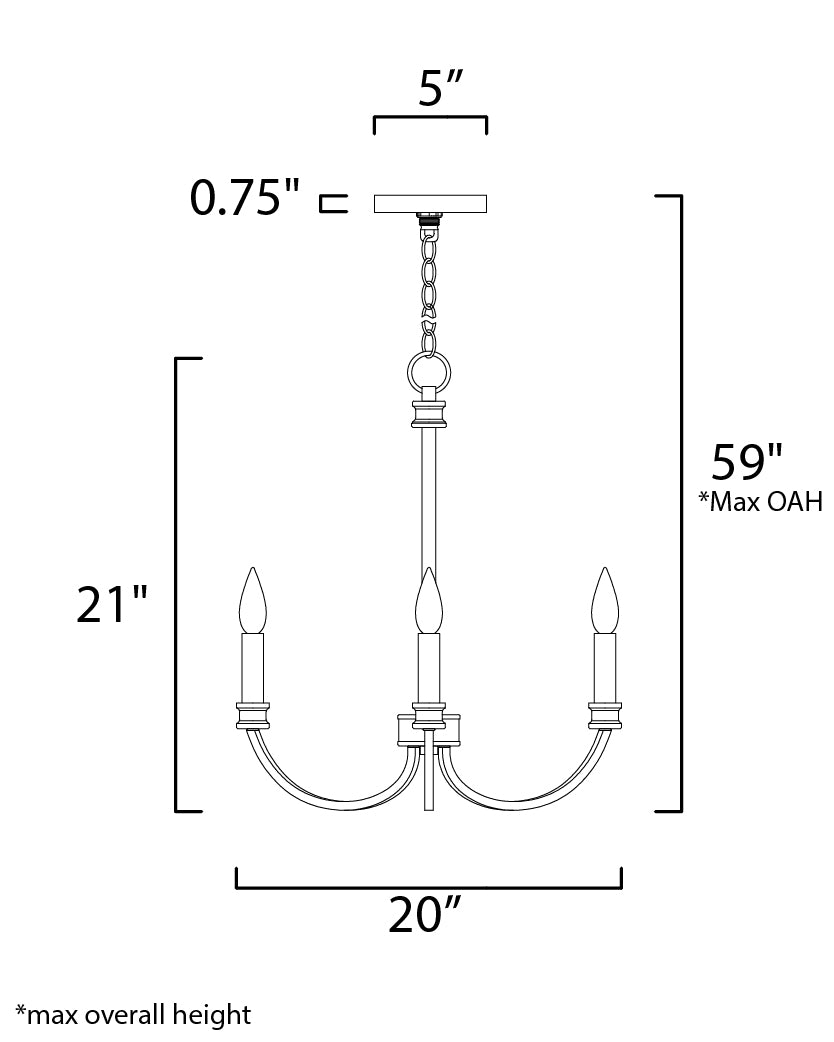 Maxim Charlton 11373BKAB Chandelier Light - Black / Antique Brass