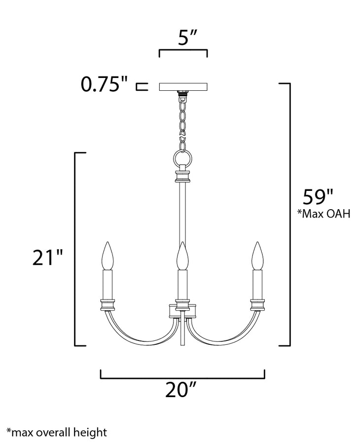 Maxim Charlton 11373BKAB Chandelier Light - Black / Antique Brass