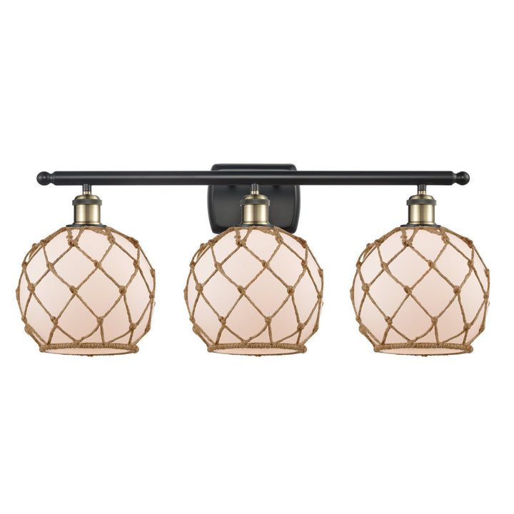 Innovations Ballston 516-3W-BAB-G121-8RB-LED Bath Vanity Light 26 in. wide - Black Antique Brass