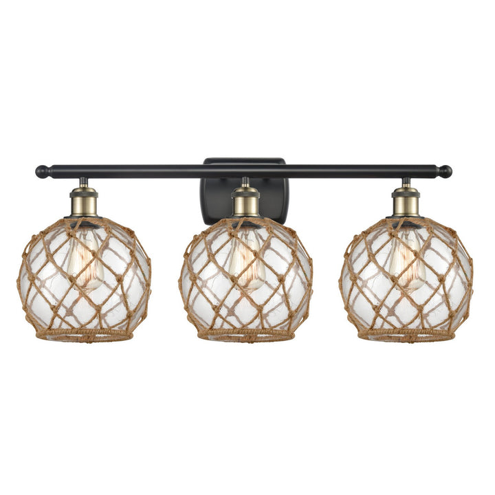 Innovations Ballston 516-3W-BAB-G122-8RB Bath Vanity Light 26 in. wide - Black Antique Brass