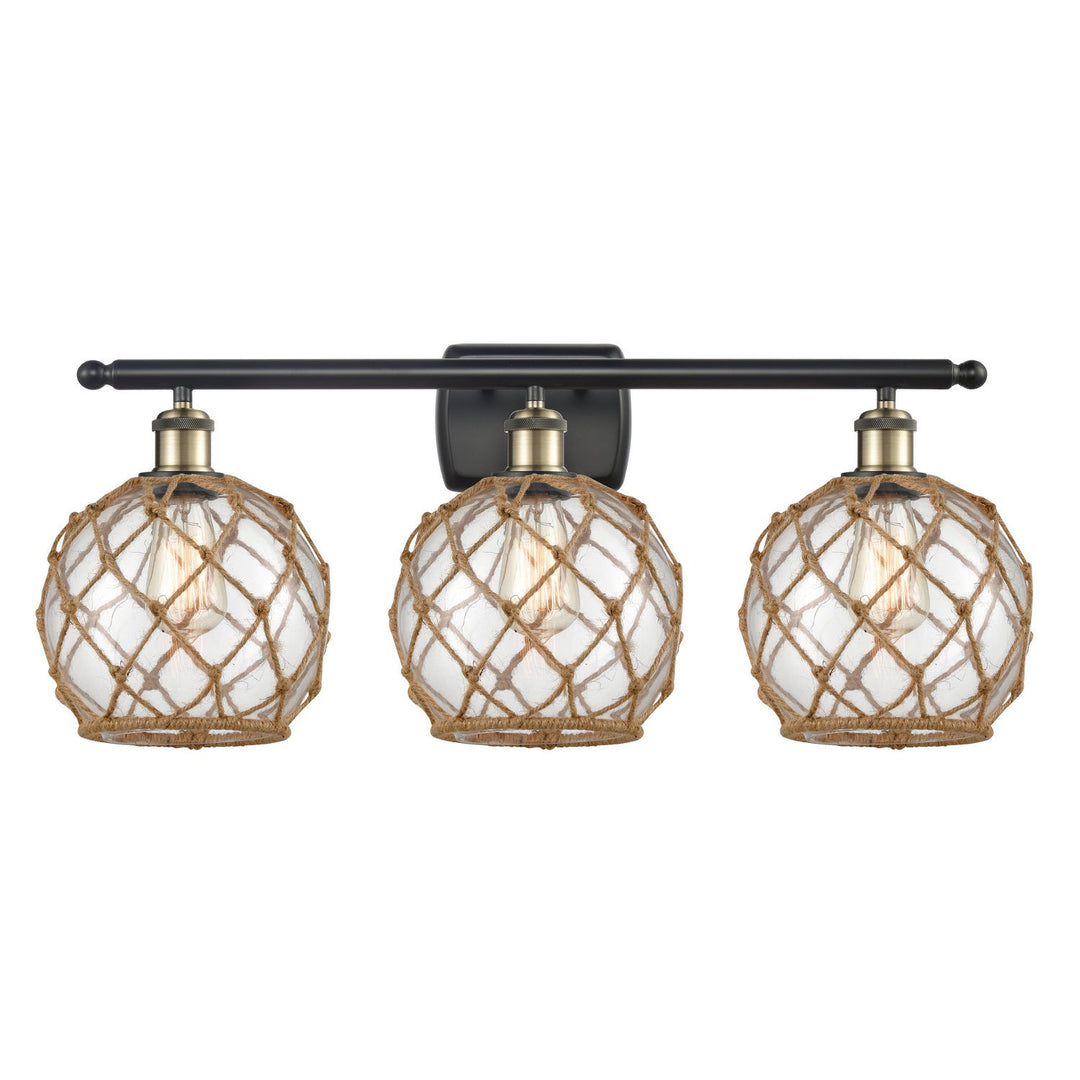 Innovations Ballston 516-3W-BAB-G122-8RB-LED Bath Vanity Light 26 in. wide - Black Antique Brass