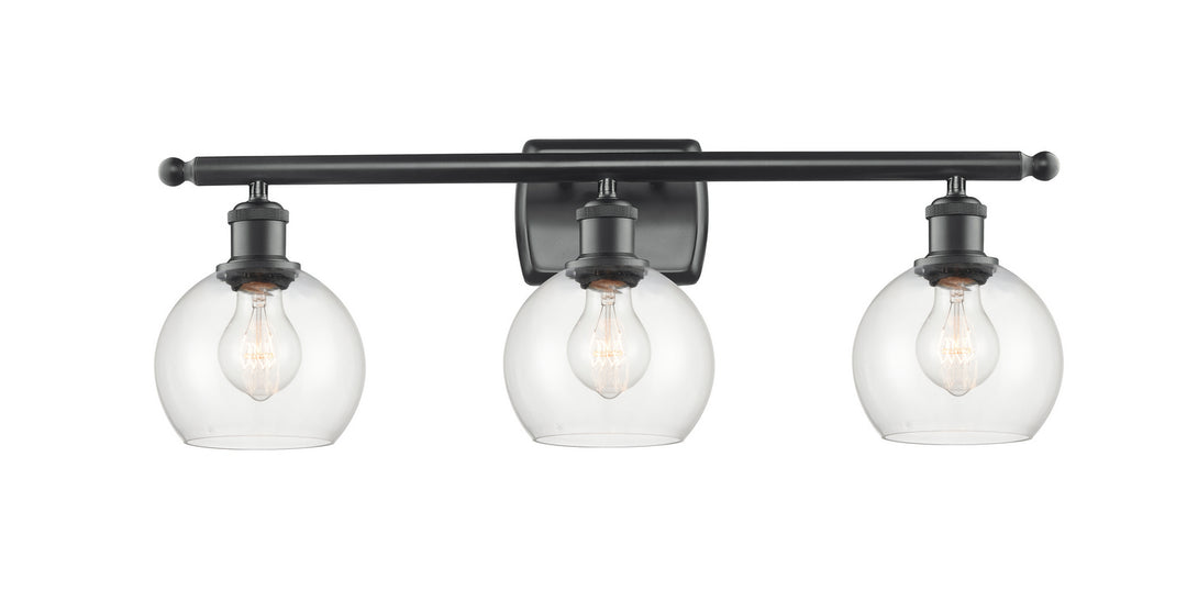 Innovations Ballston 516-3W-BK-G122-6 Bath Vanity Light 26 in. wide - Matte Black
