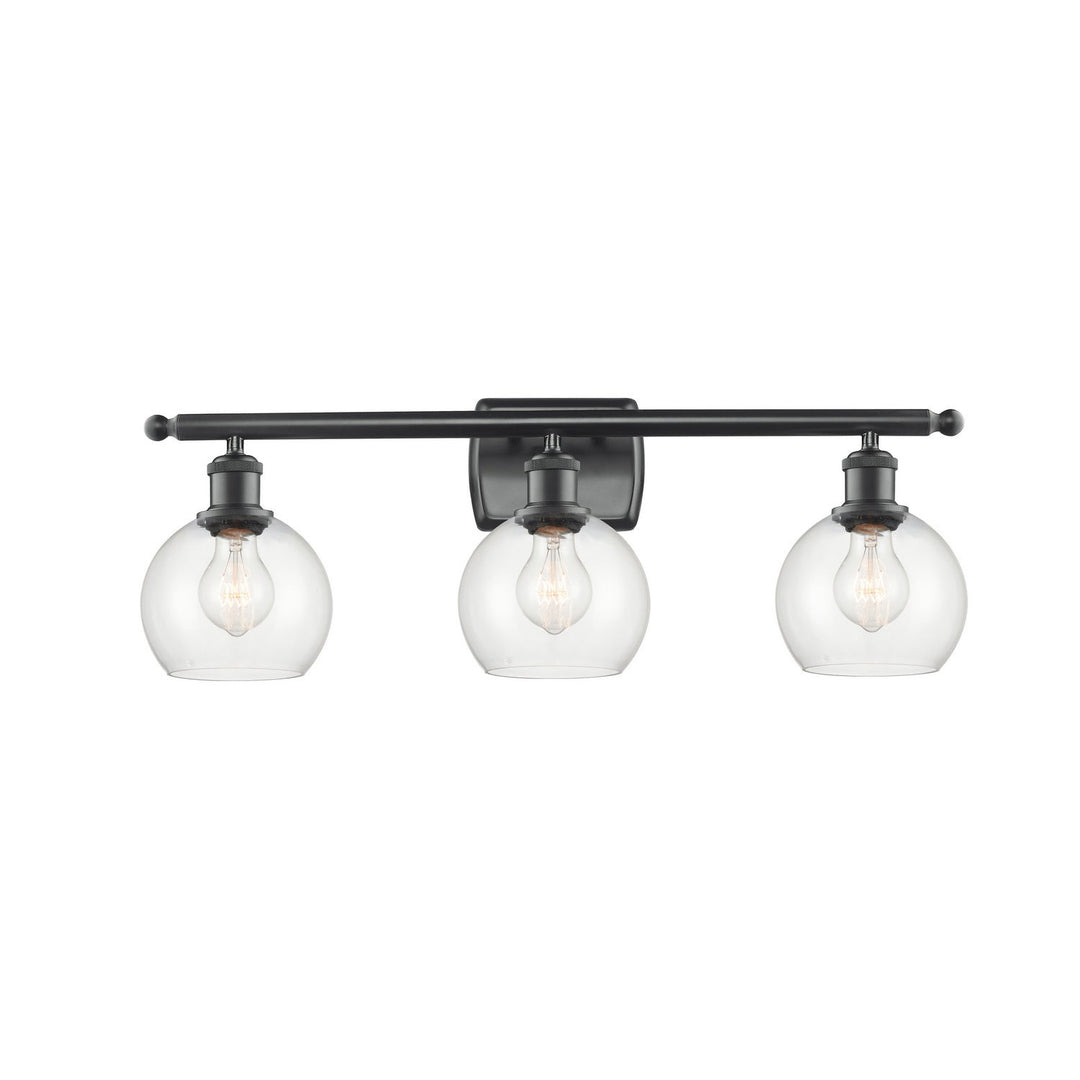 Innovations Ballston 516-3W-BK-G122-6-LED Bath Vanity Light 26 in. wide - Matte Black