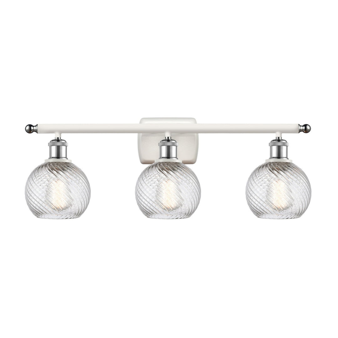 Innovations Ballston 516-3W-WPC-G1213-6-LED Bath Vanity Light 26 in. wide - White and Polished Chrome