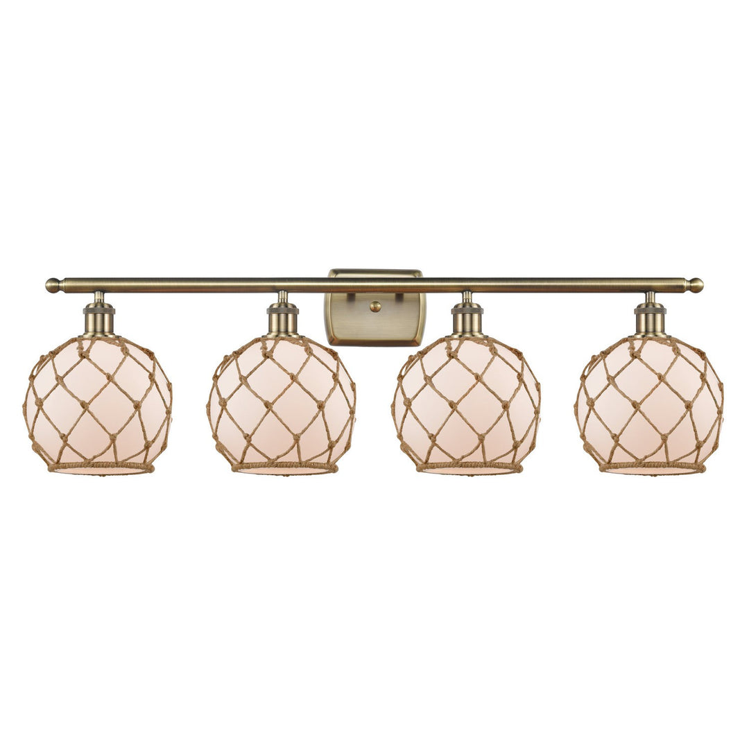 Innovations Ballston 516-4W-AB-G121-8RB-LED Bath Vanity Light 36 in. wide - Antique Brass