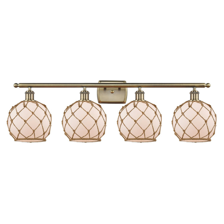 Innovations Ballston 516-4W-AB-G121-8RB-LED Bath Vanity Light 36 in. wide - Antique Brass