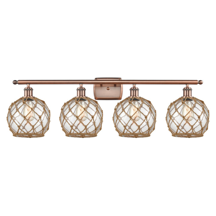 Innovations Ballston 516-4W-AC-G122-8RB Bath Vanity Light 36 in. wide - Antique Copper