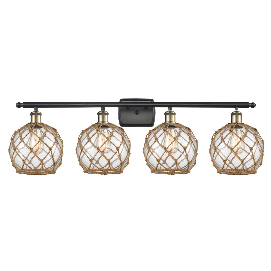 Innovations Ballston 516-4W-BAB-G122-8RB-LED Bath Vanity Light 36 in. wide - Black Antique Brass