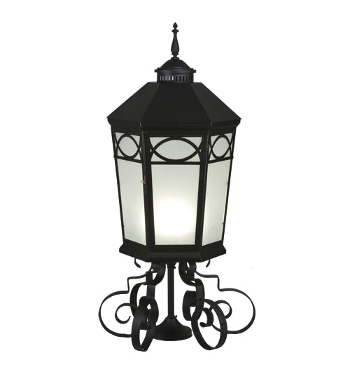 Meyda Tiffany Lighting 113855 Restored One Light Post Mount Outdoor Black