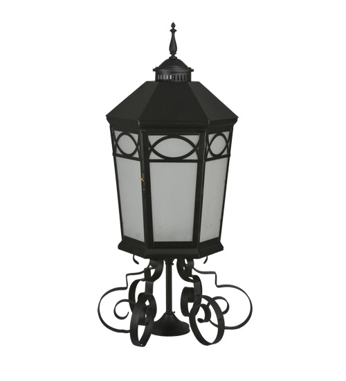 Meyda Tiffany Lighting 113855 Restored One Light Post Mount Outdoor Black
