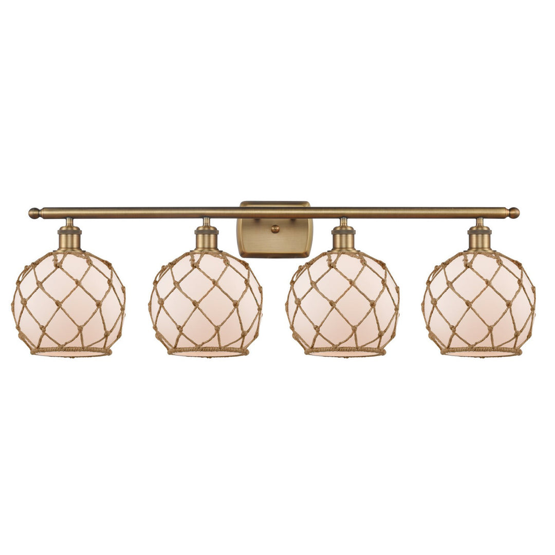 Innovations Ballston 516-4W-BB-G121-8RB-LED Bath Vanity Light 36 in. wide - Brushed Brass