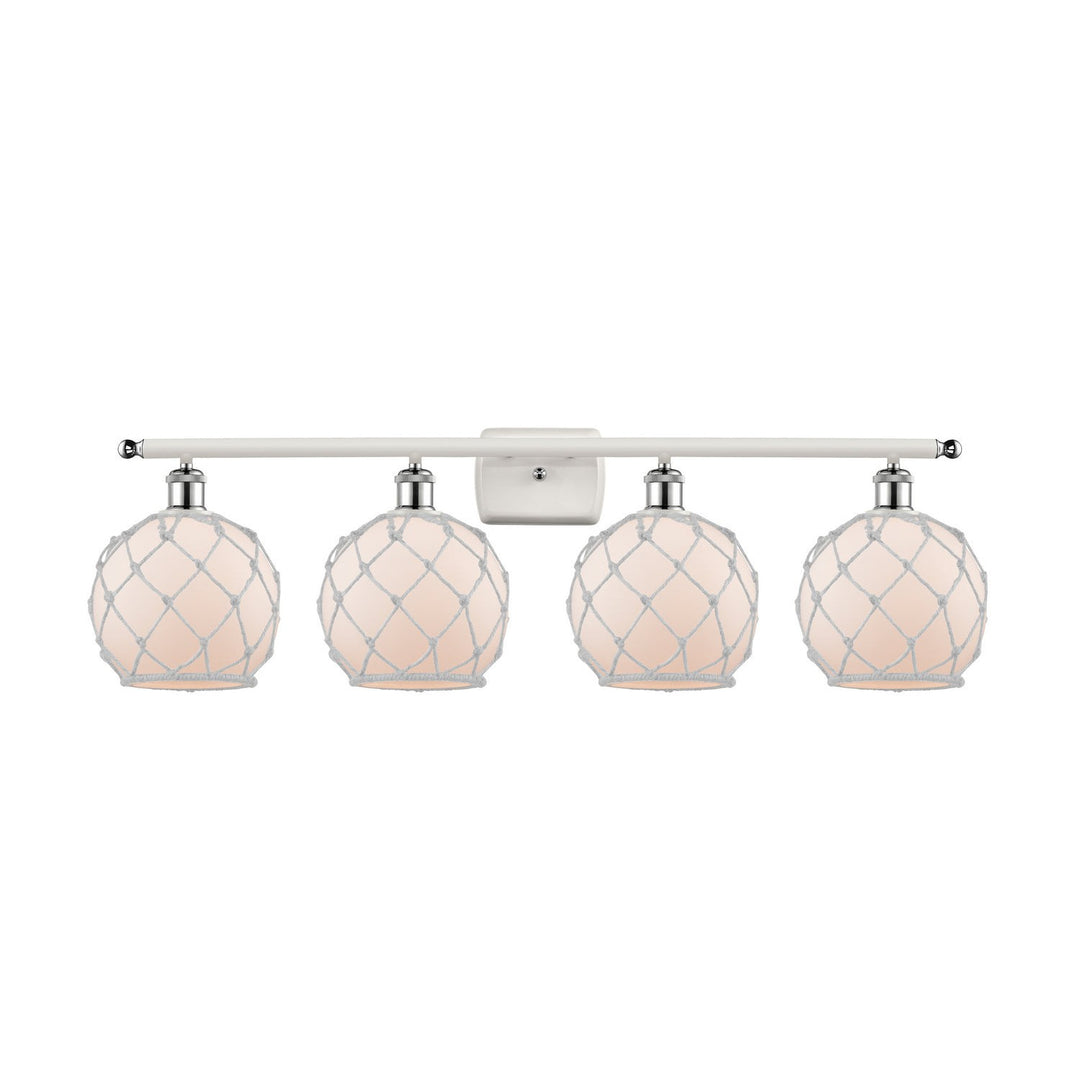 Innovations Ballston 516-4W-WPC-G121-8RW Bath Vanity Light 36 in. wide - White and Polished Chrome