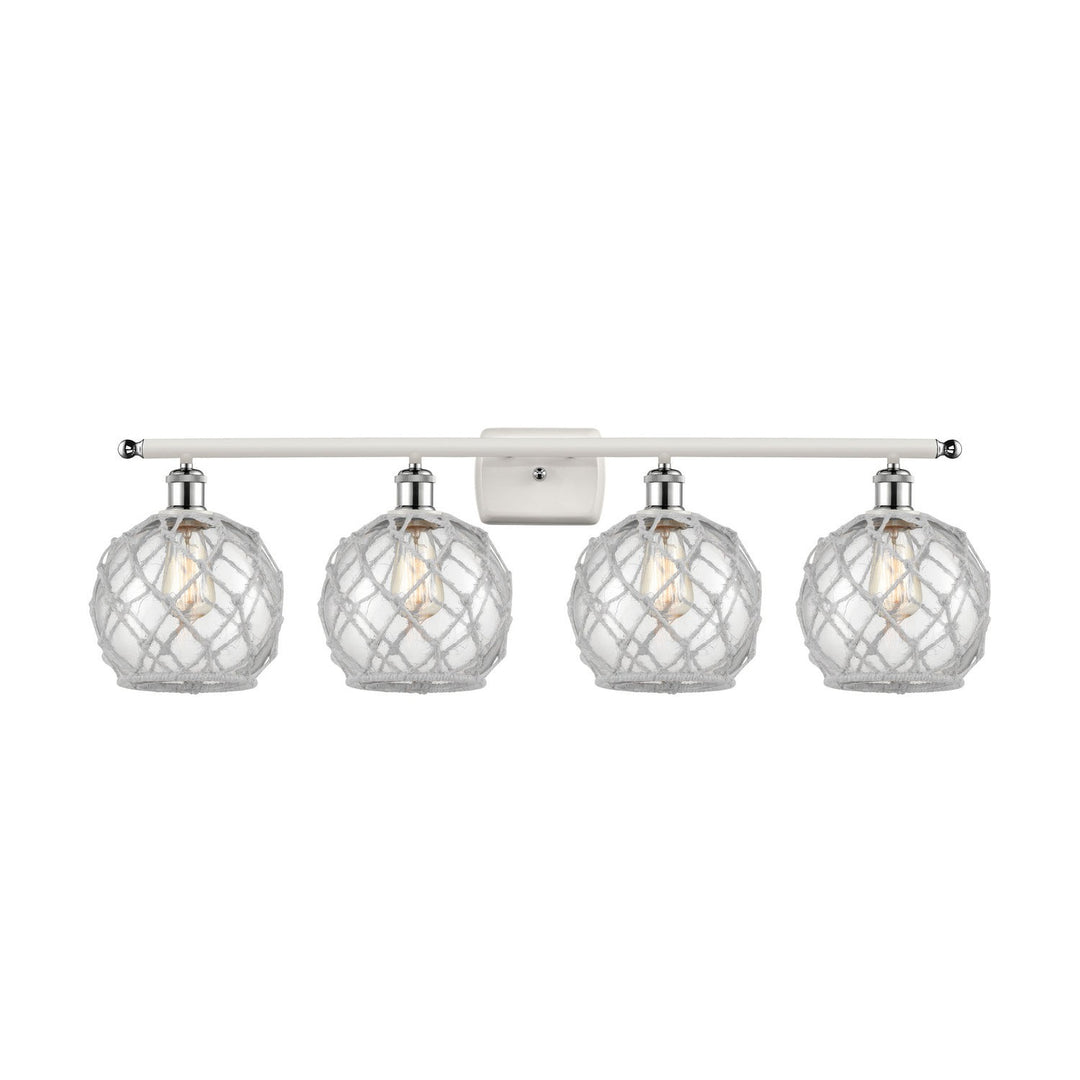 Innovations Ballston 516-4W-WPC-G122-8RW Bath Vanity Light 36 in. wide - White and Polished Chrome