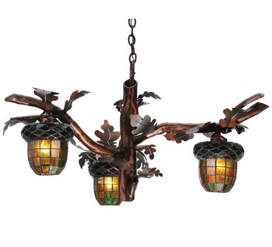 Meyda Tiffany Acorn Branch 113923 Chandelier Light - Burnished Copper