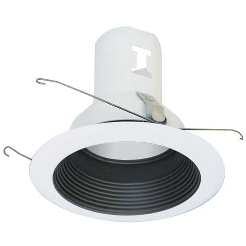 Elco Lighting EL511B  Metal Splay Baffle With White Trim Ring Recessed Light Black