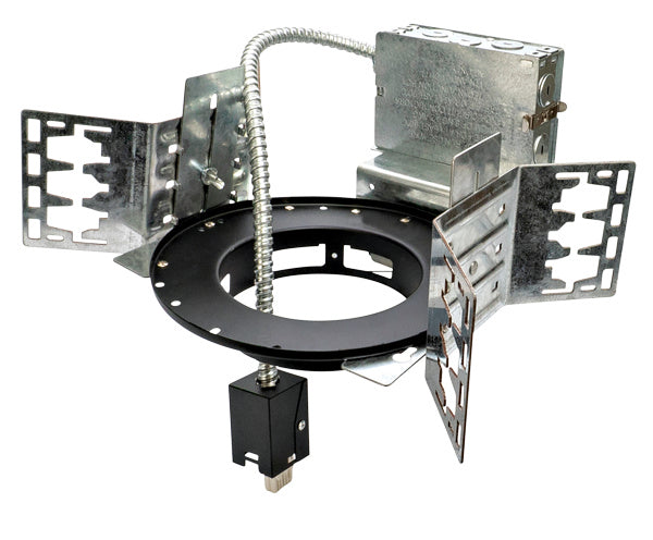 Elco Lighting ELB4EH  New Construction Architectural Frame Recessed Light Pewter, Nickel, Silver