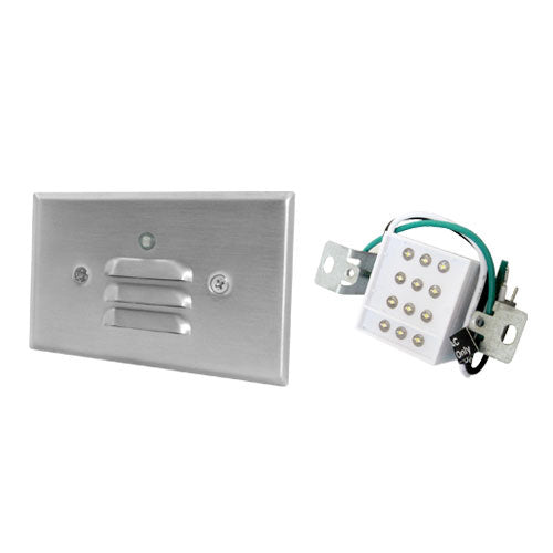 Elco Lighting ELST68N  Mini Photocell Led Step Light With Angled Louver Landscape Light Pewter, Nickel, Silver