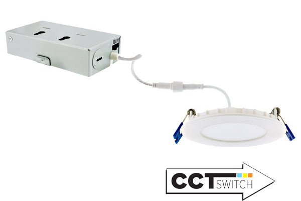 Elco Lighting ERT311CT5W  Ultra Slim Led Panel Light With 5-Cct Switch Decor White