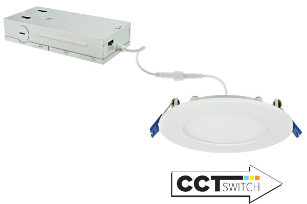 Elco Lighting ERT41DXCT5W  120/277/347V Ultra Slim Led Panel Light With 5-Cct Switch Recessed Light White
