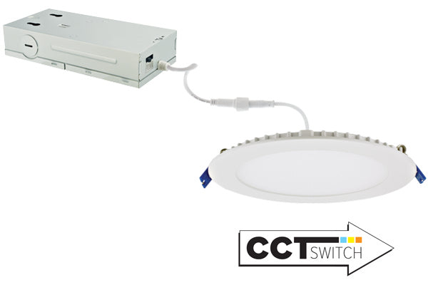 Elco Lighting ERT61DXCT5W  120/277/347V Ultra Slim Led Panel Light With 5-Cct Switch Recessed Light White