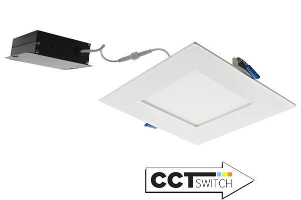 Elco Lighting ERT661CT5W  Ultra Slim Led Panel Light With 5-Cct Switch Recessed Light White