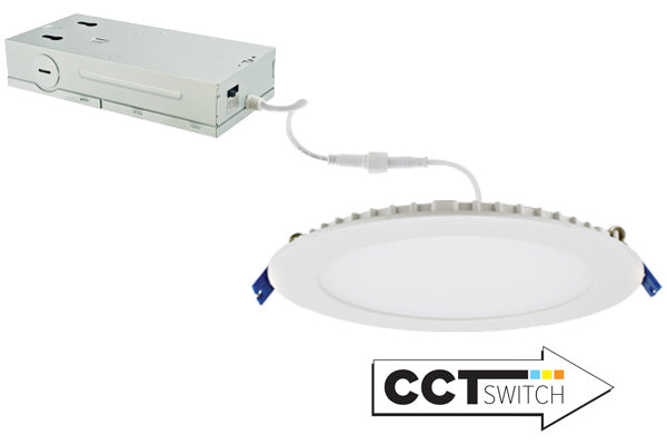 Elco Lighting ERT81DXCT5W  120/277/347V Ultra Slim Led Panel Light With 5-Cct Switch Recessed Light White