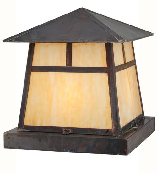 Meyda Tiffany Lighting 114110 Stillwater Four Light Pier Mount Outdoor Copper/Antique/Verde