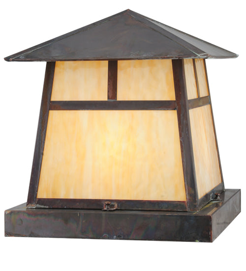 Meyda Tiffany Lighting 114110 Stillwater Four Light Pier Mount Outdoor Copper/Antique/Verde