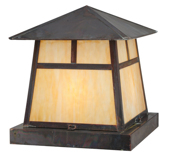 Meyda Tiffany Lighting 114110 Stillwater Four Light Pier Mount Outdoor Copper/Antique/Verde